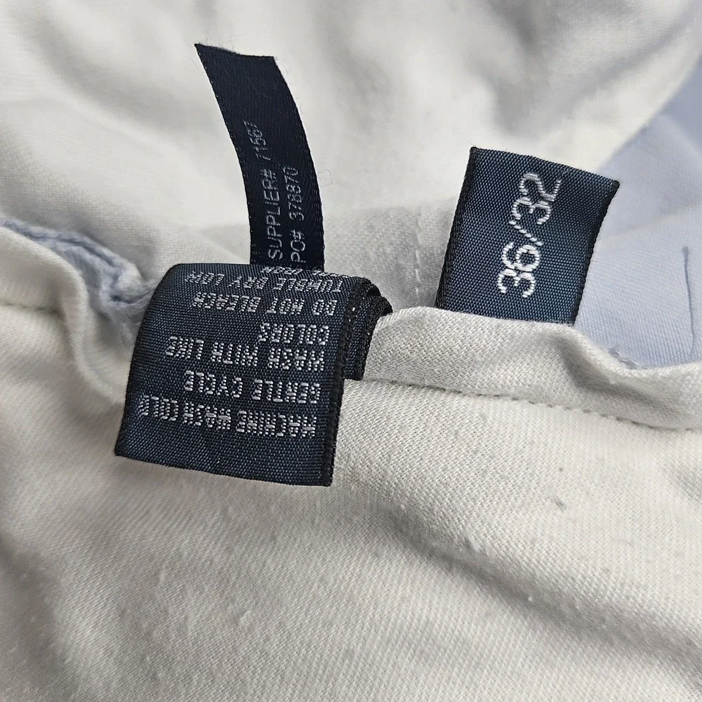 Vintage Polo Ralph Lauren Pants Mens 36x32 Straight Fit Chino Light Blue Cotton